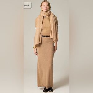 J.CREW OVERSIZED CASHMERE WRAP IN HEATHER CAMEL
